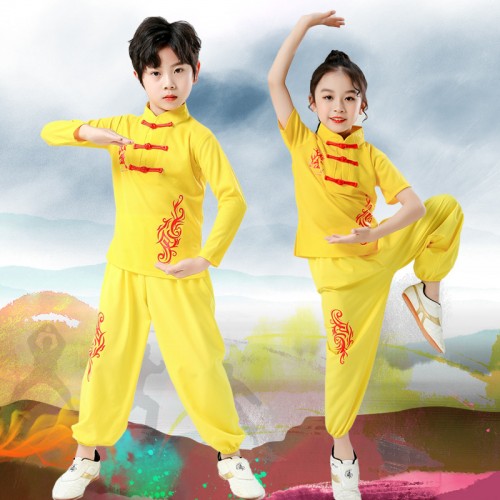 Children  martial arts costumes Girls Boys wushu Performance clothes Chinese Tai Chi Kungfu competition training suit for kids